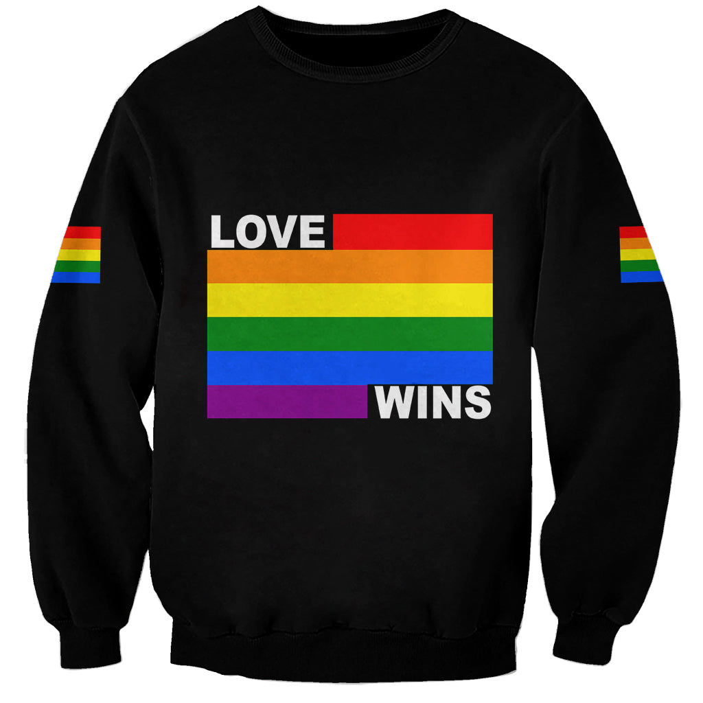 Pride Month Love Wins Sweatshirt Black Vibe LT6 - Wonder Print Shop