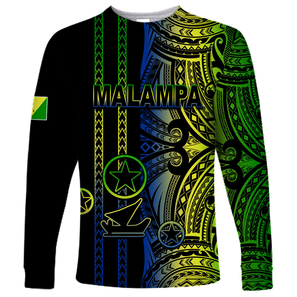 Custom Vanuatu Malampa Long Sleeve Shirt Polynesian Tribal LT6 - Wonder Print Shop
