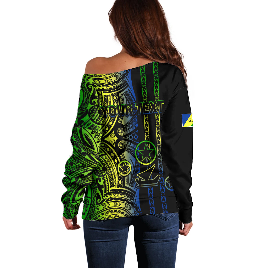 Custom Vanuatu Malampa Off Shoulder Sweater Polynesian Tribal LT6 - Wonder Print Shop