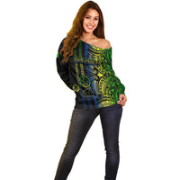 Custom Vanuatu Malampa Off Shoulder Sweater Polynesian Tribal LT6 - Wonder Print Shop