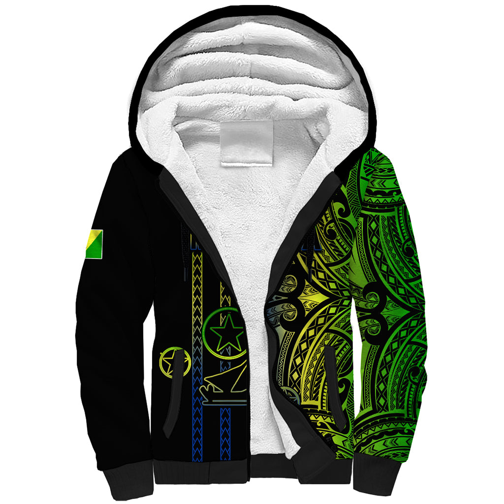 Custom Vanuatu Malampa Sherpa Hoodie Polynesian Tribal LT6 - Wonder Print Shop