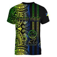 Custom Vanuatu Malampa Women V Neck T Shirt Polynesian Tribal LT6 - Wonder Print Shop