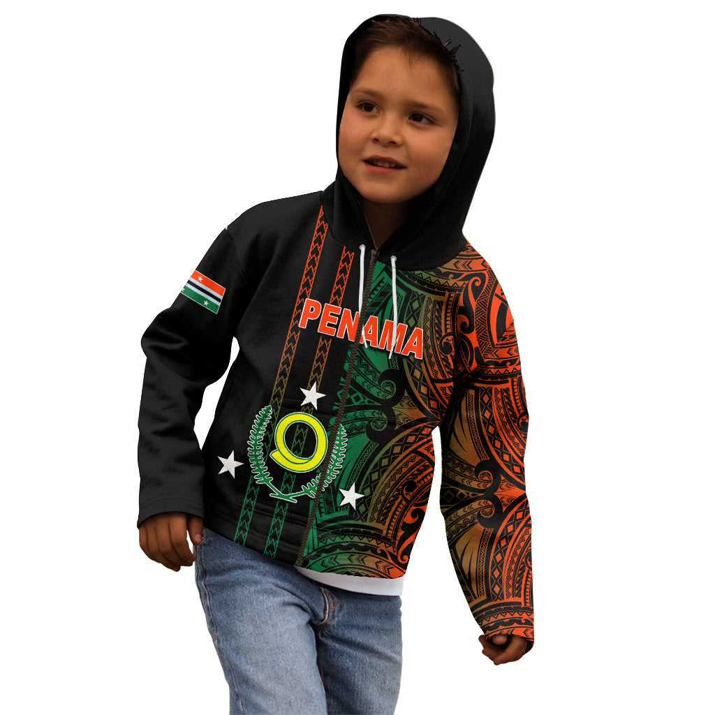 Custom Vanuatu Penama Kid Hoodie Polynesian Tribal LT6 - Wonder Print Shop