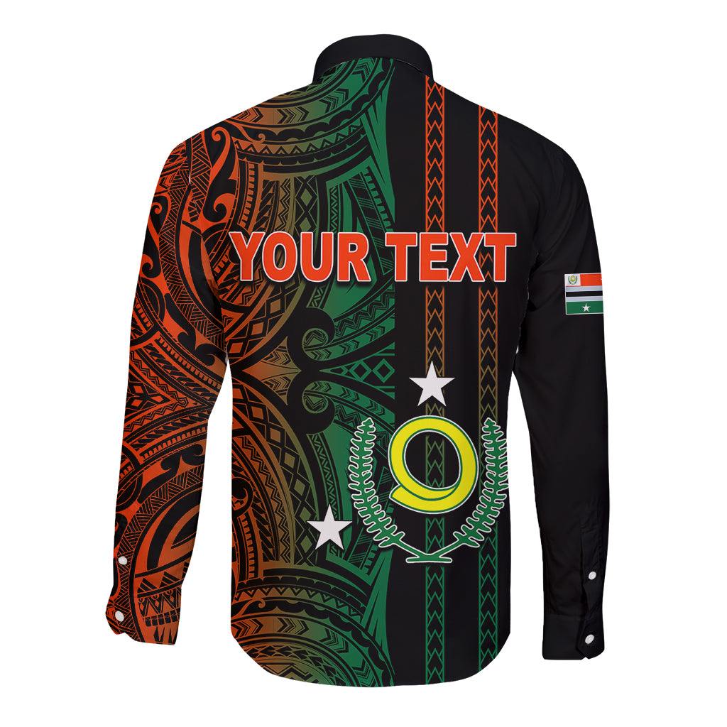Custom Vanuatu Penama Long Sleeve Button Shirt Polynesian Tribal LT6 - Wonder Print Shop