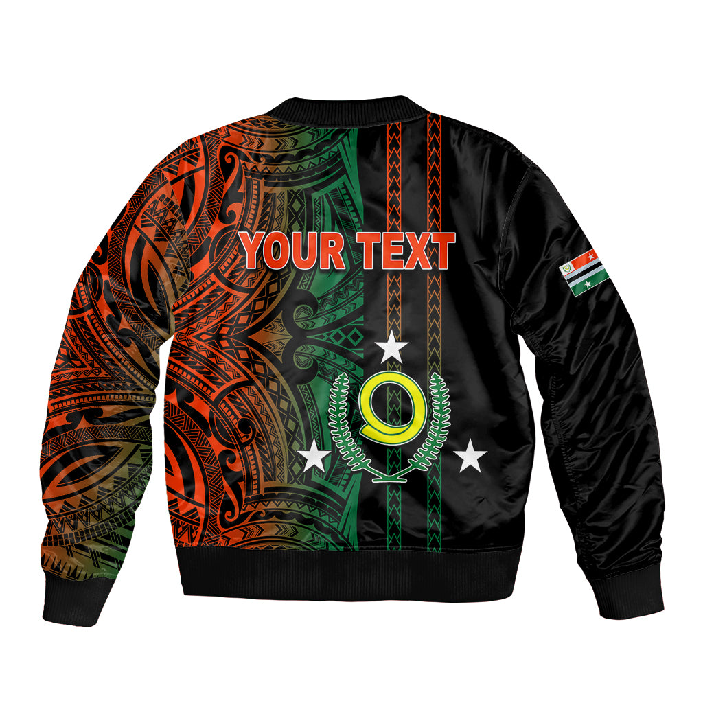 Custom Vanuatu Penama Sleeve Zip Bomber Jacket Polynesian Tribal LT6 - Wonder Print Shop