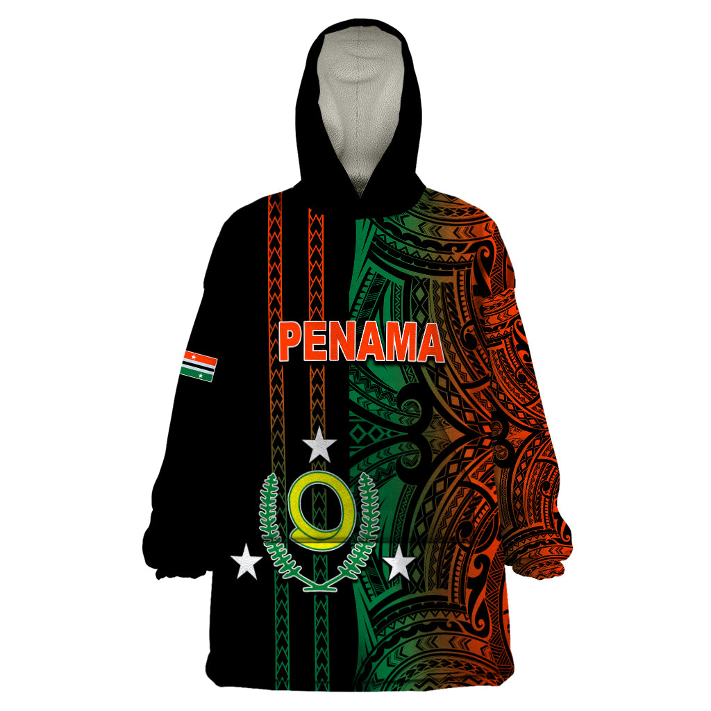 Custom Vanuatu Penama Wearable Blanket Hoodie Polynesian Tribal LT6 - Wonder Print Shop