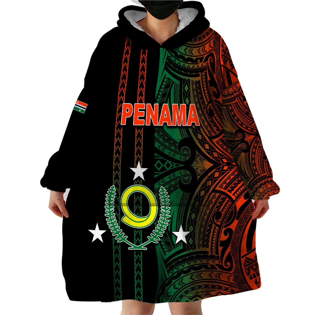 Custom Vanuatu Penama Wearable Blanket Hoodie Polynesian Tribal LT6 - Wonder Print Shop