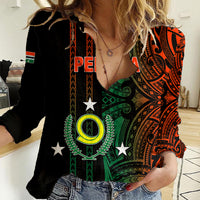 Custom Vanuatu Penama Women Casual Shirt Polynesian Tribal LT6 - Wonder Print Shop