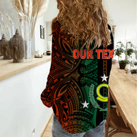 Custom Vanuatu Penama Women Casual Shirt Polynesian Tribal LT6 - Wonder Print Shop