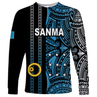 Custom Vanuatu Sanma Long Sleeve Shirt Polynesian Tribal LT6 - Wonder Print Shop