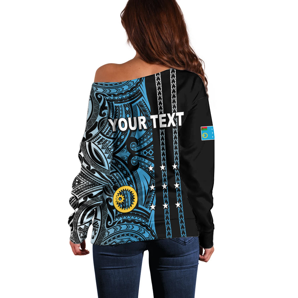 Custom Vanuatu Sanma Off Shoulder Sweater Polynesian Tribal LT6 - Wonder Print Shop