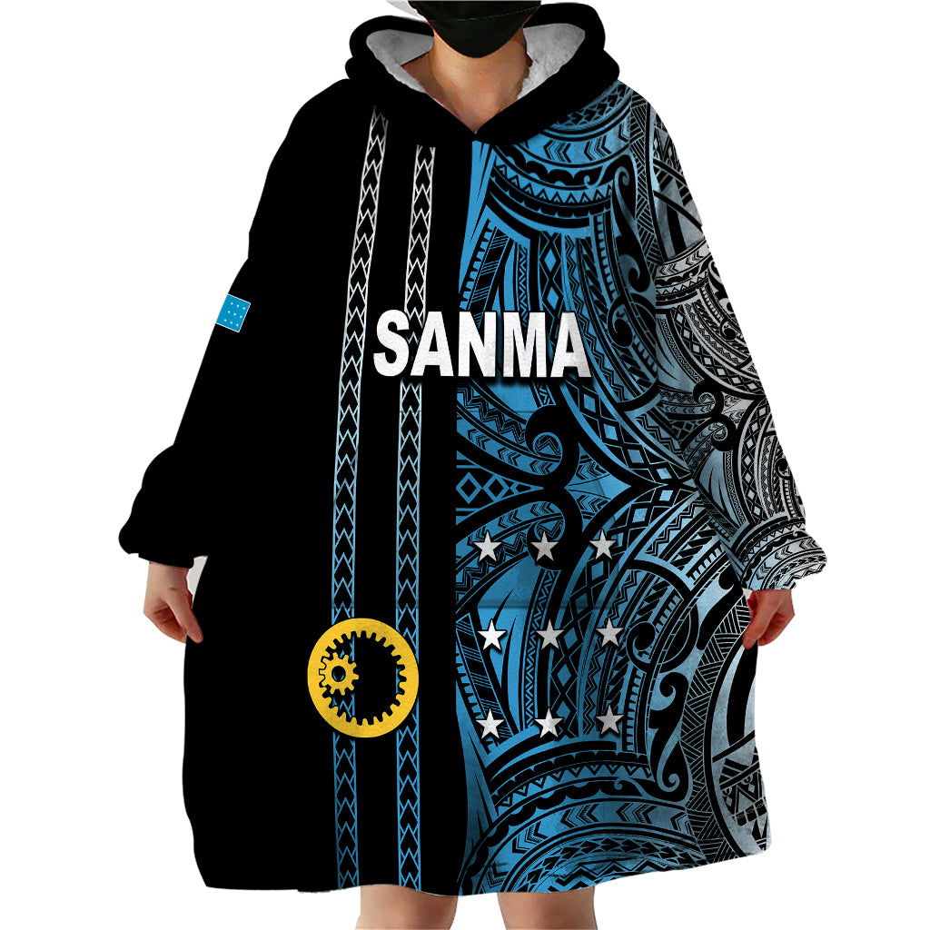 Custom Vanuatu Sanma Wearable Blanket Hoodie Polynesian Tribal LT6 - Wonder Print Shop