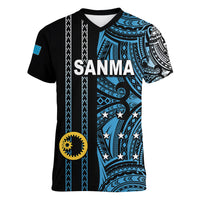Custom Vanuatu Sanma Women V Neck T Shirt Polynesian Tribal LT6 - Wonder Print Shop