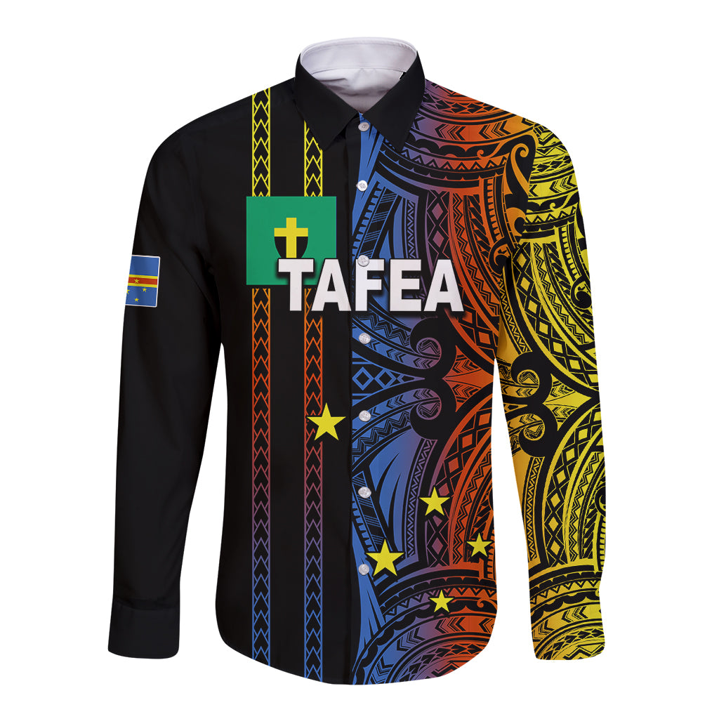 Custom Vanuatu Tafea Long Sleeve Button Shirt Polynesian Tribal LT6 - Wonder Print Shop