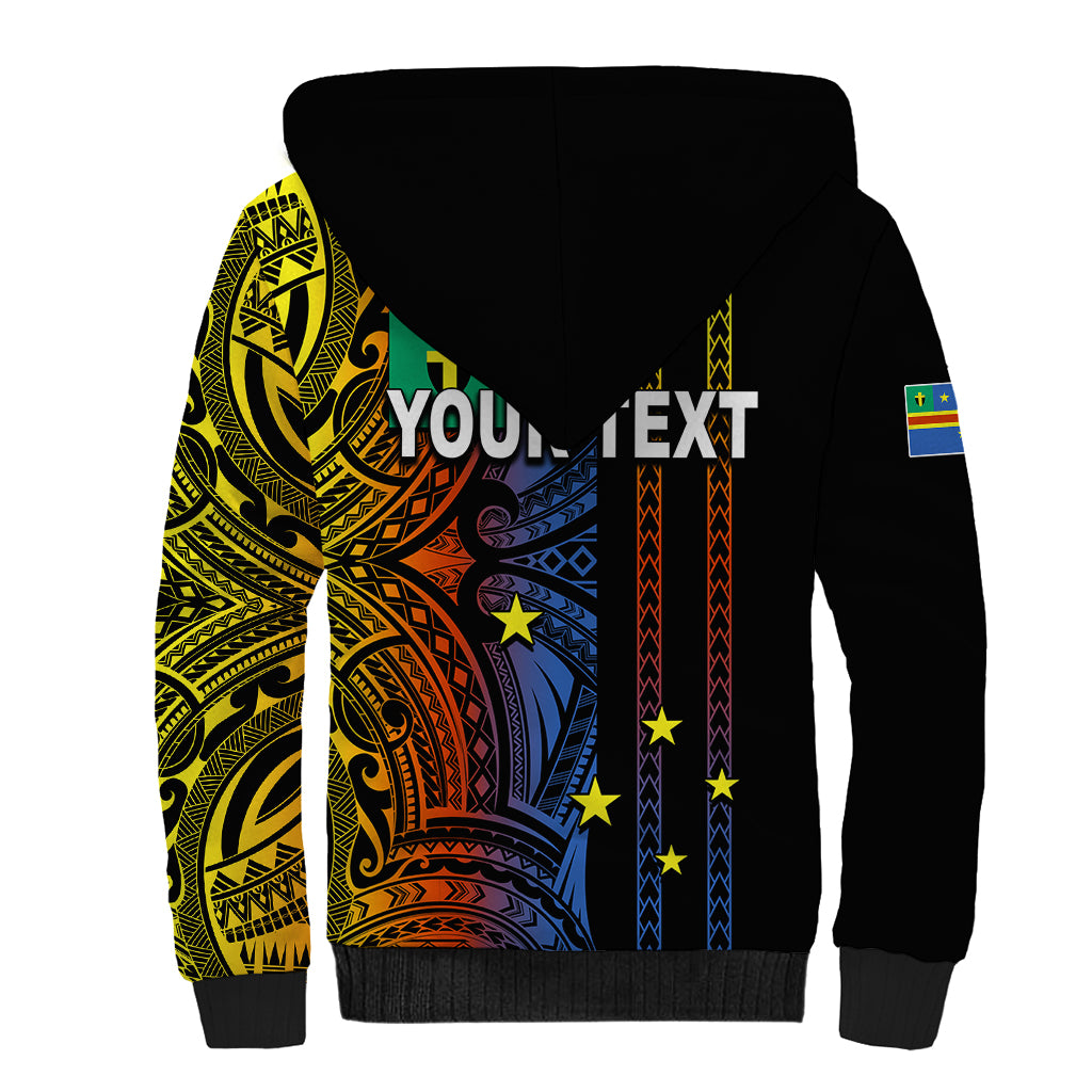 Custom Vanuatu Tafea Sherpa Hoodie Polynesian Tribal LT6 - Wonder Print Shop