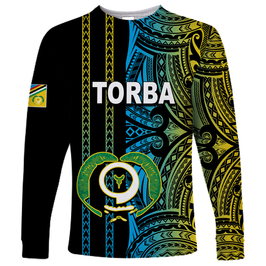 Custom Vanuatu Torba Long Sleeve Shirt Polynesian Tribal LT6 - Wonder Print Shop