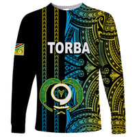 Custom Vanuatu Torba Long Sleeve Shirt Polynesian Tribal LT6 - Wonder Print Shop