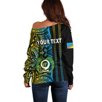 Custom Vanuatu Torba Off Shoulder Sweater Polynesian Tribal LT6 - Wonder Print Shop