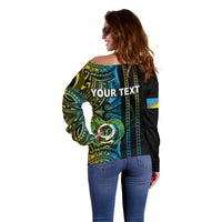 Custom Vanuatu Torba Off Shoulder Sweater Polynesian Tribal LT6 - Wonder Print Shop