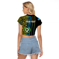 Custom Vanuatu Torba Raglan Cropped T Shirt Polynesian Tribal LT6 - Wonder Print Shop