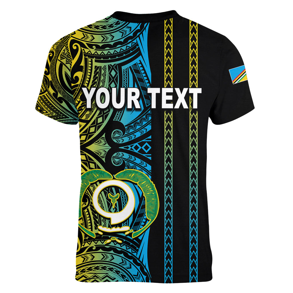 Custom Vanuatu Torba Women V Neck T Shirt Polynesian Tribal LT6 - Wonder Print Shop