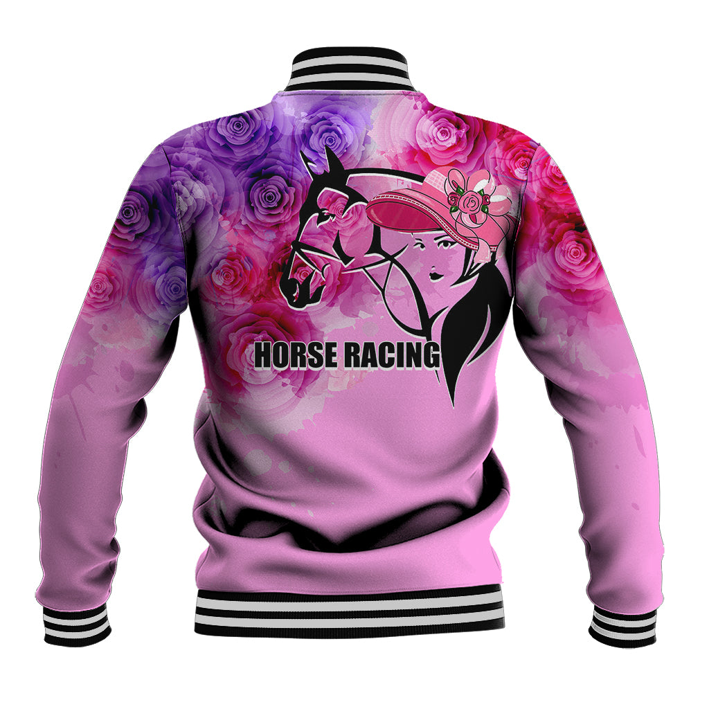 Kentucky Horse Racing Baseball Jacket Derby Girl Pink Style LT6 - Wonder Print Shop