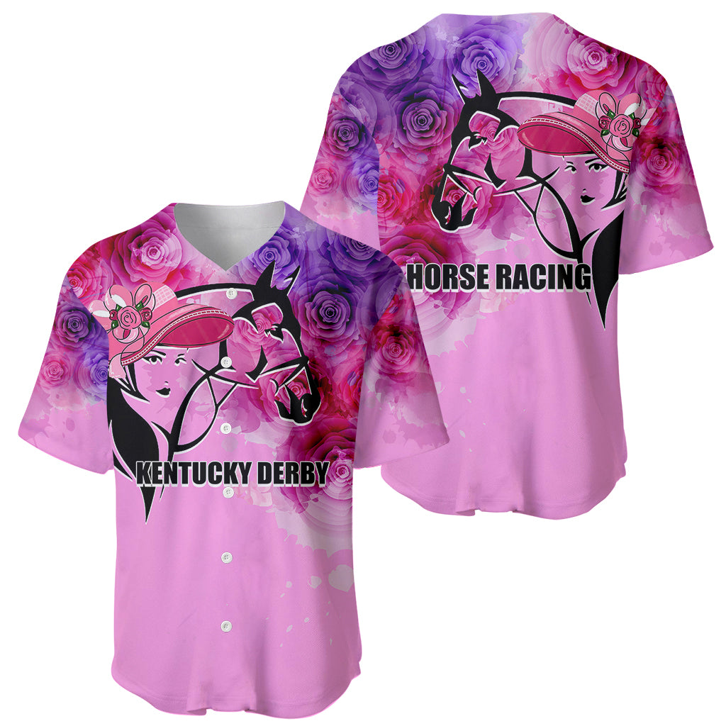 Kentucky Horse Racing Baseball Jersey Derby Girl Pink Style LT6 - Wonder Print Shop