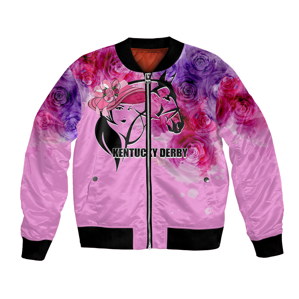 Kentucky Horse Racing Bomber Jacket Derby Girl Pink Style LT6 - Wonder Print Shop
