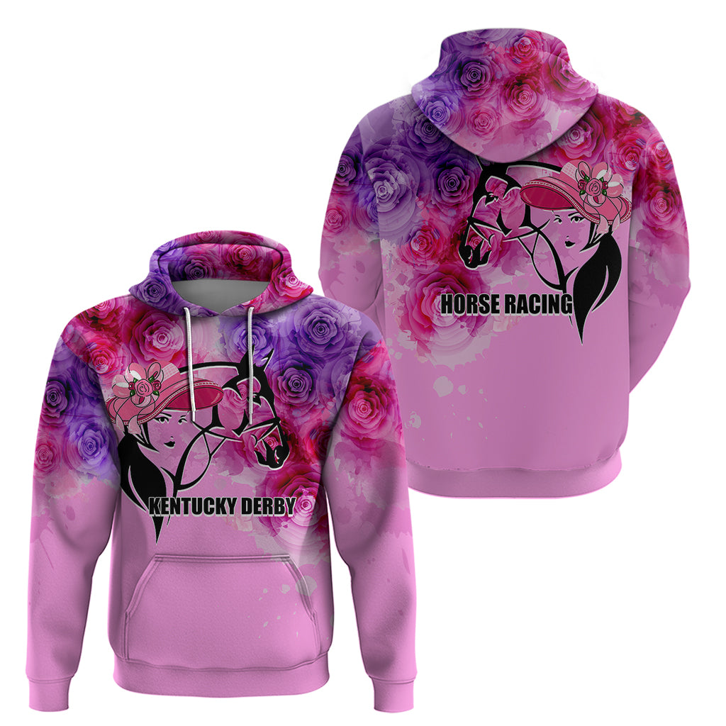 Kentucky Horse Racing Hoodie Derby Girl Pink Style LT6 - Wonder Print Shop