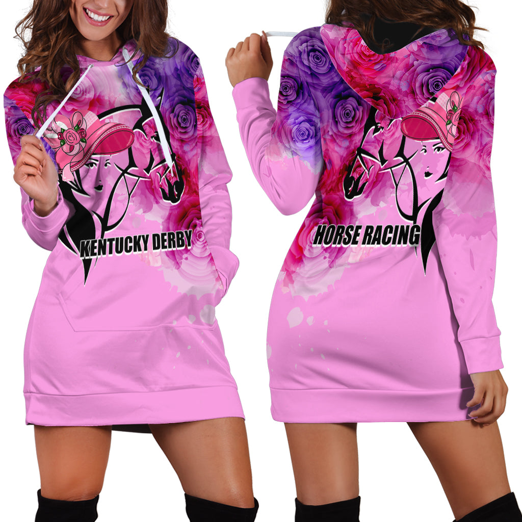 Kentucky Horse Racing Hoodie Dress Derby Girl Pink Style LT6 - Wonder Print Shop
