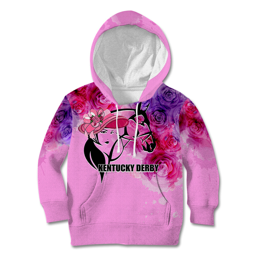 Kentucky Horse Racing Kid Hoodie Derby Girl Pink Style LT6 - Wonder Print Shop