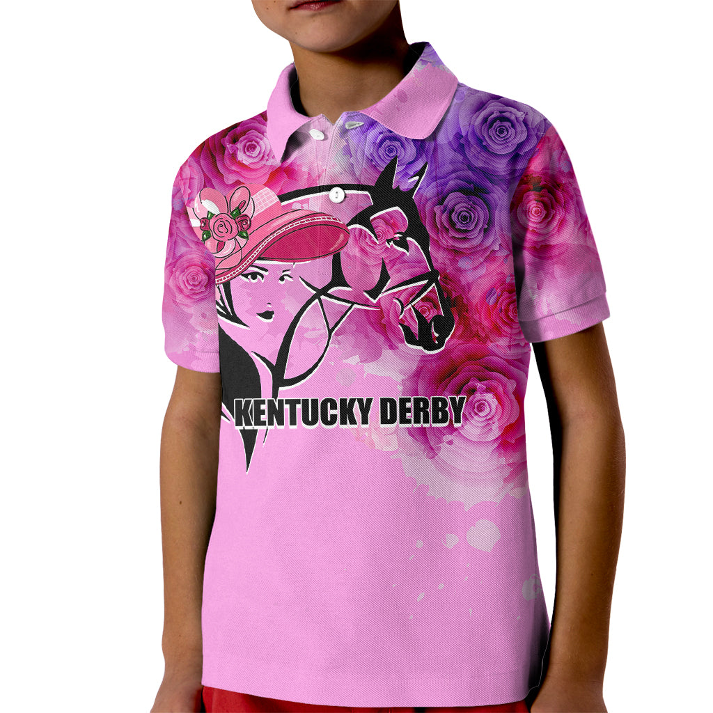 Kentucky Horse Racing Polo Shirt for Kid Derby Girl Pink Style LT6 - Wonder Print Shop