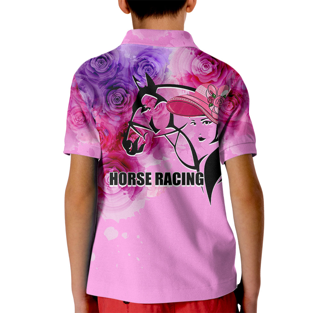 Kentucky Horse Racing Polo Shirt for Kid Derby Girl Pink Style LT6 - Wonder Print Shop