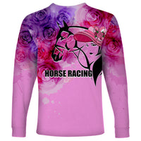 Kentucky Horse Racing Long Sleeve Shirt Derby Girl Pink Style LT6 - Wonder Print Shop