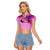 Kentucky Horse Racing Raglan Cropped T Shirt Derby Girl Pink Style LT6 - Wonder Print Shop