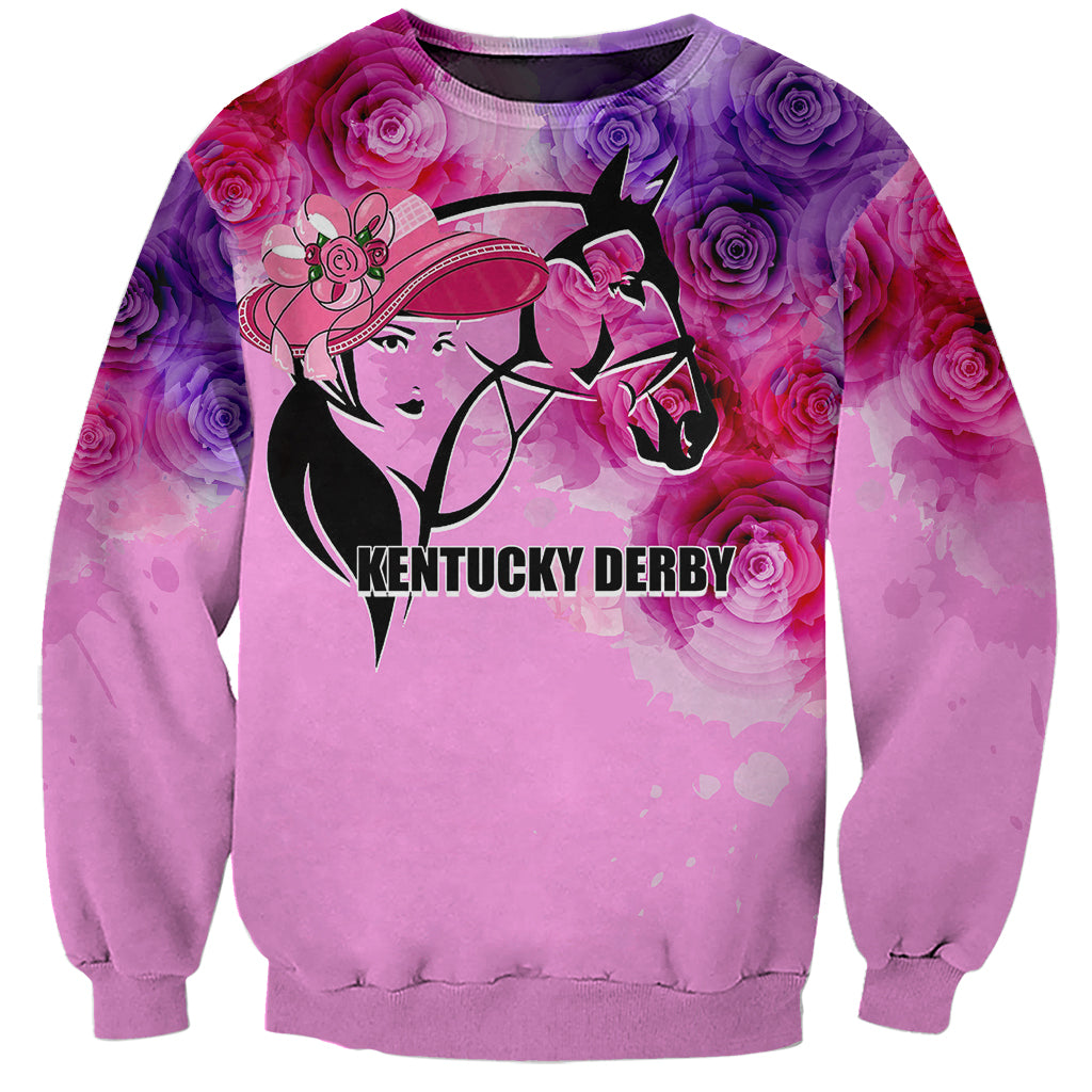 Kentucky Horse Racing Sweatshirt Derby Girl Pink Style LT6 - Wonder Print Shop
