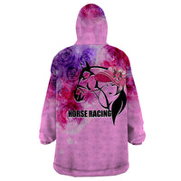 Kentucky Horse Racing Wearable Blanket Hoodie Derby Girl Pink Style LT6 - Wonder Print Shop