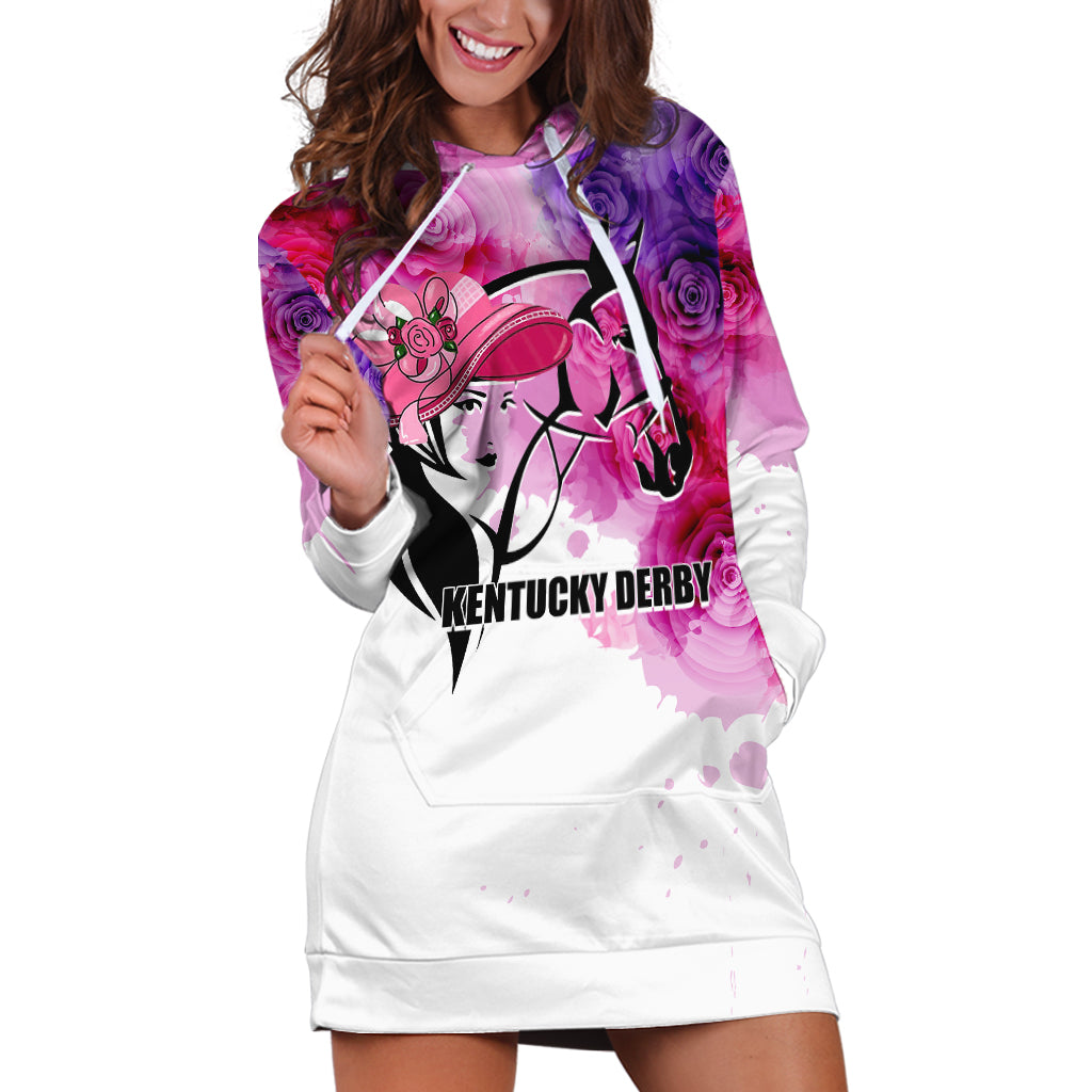 Kentucky Horse Racing Hoodie Dress Derby Girl LT6 - Wonder Print Shop