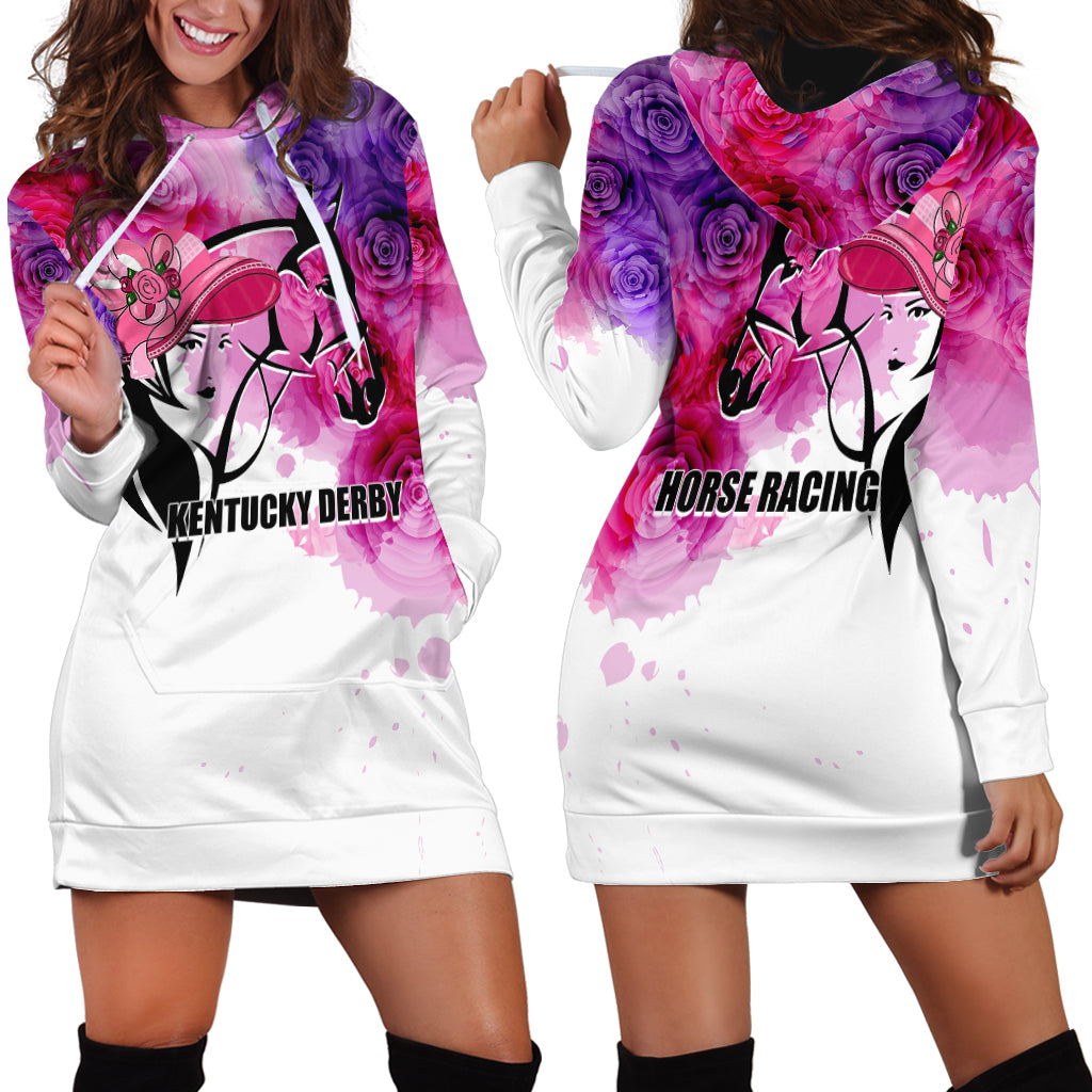 Kentucky Horse Racing Hoodie Dress Derby Girl LT6 - Wonder Print Shop