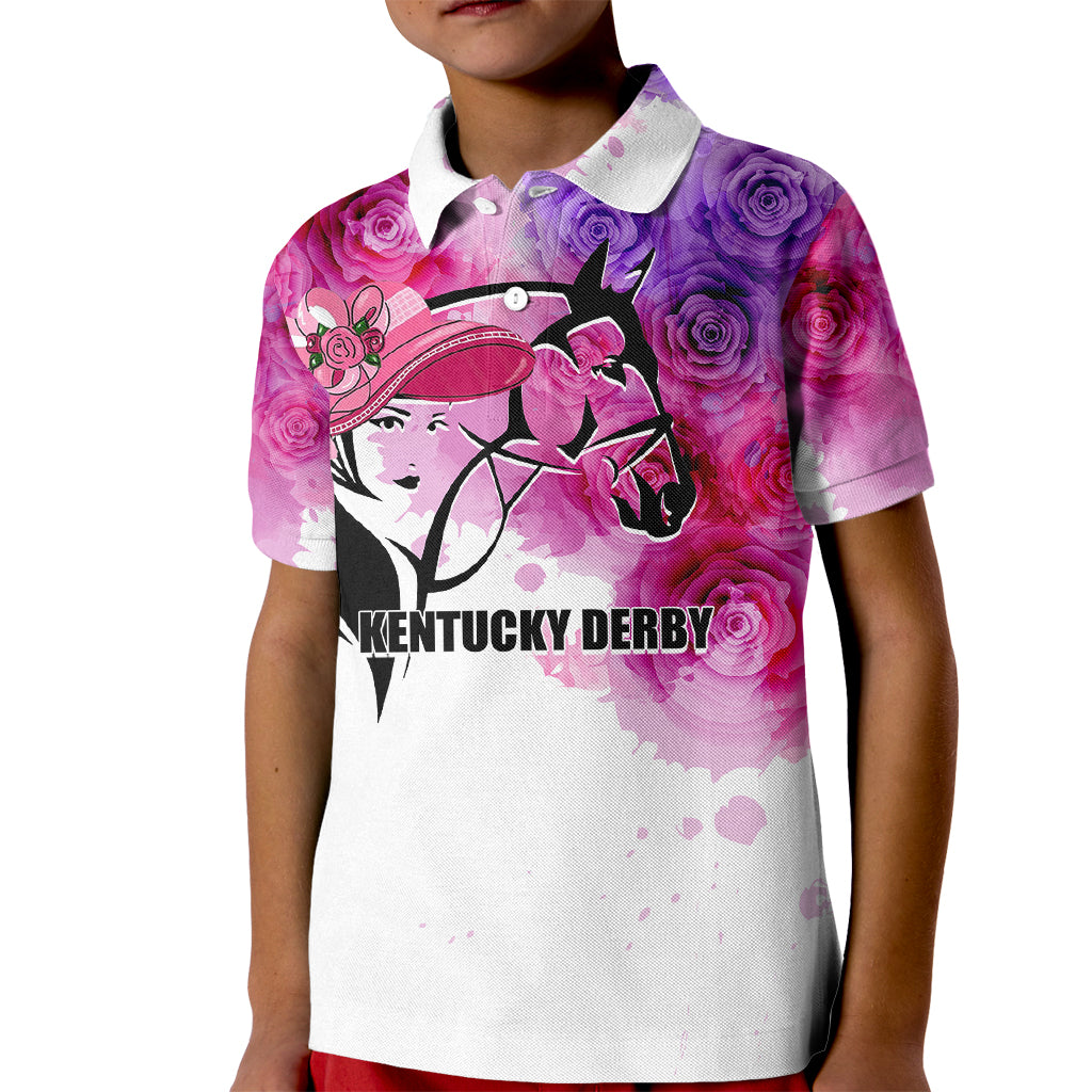 Kentucky Horse Racing Polo Shirt for Kid Derby Girl LT6 - Wonder Print Shop