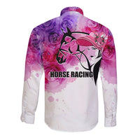 Kentucky Horse Racing Long Sleeve Button Shirt Derby Girl LT6 - Wonder Print Shop