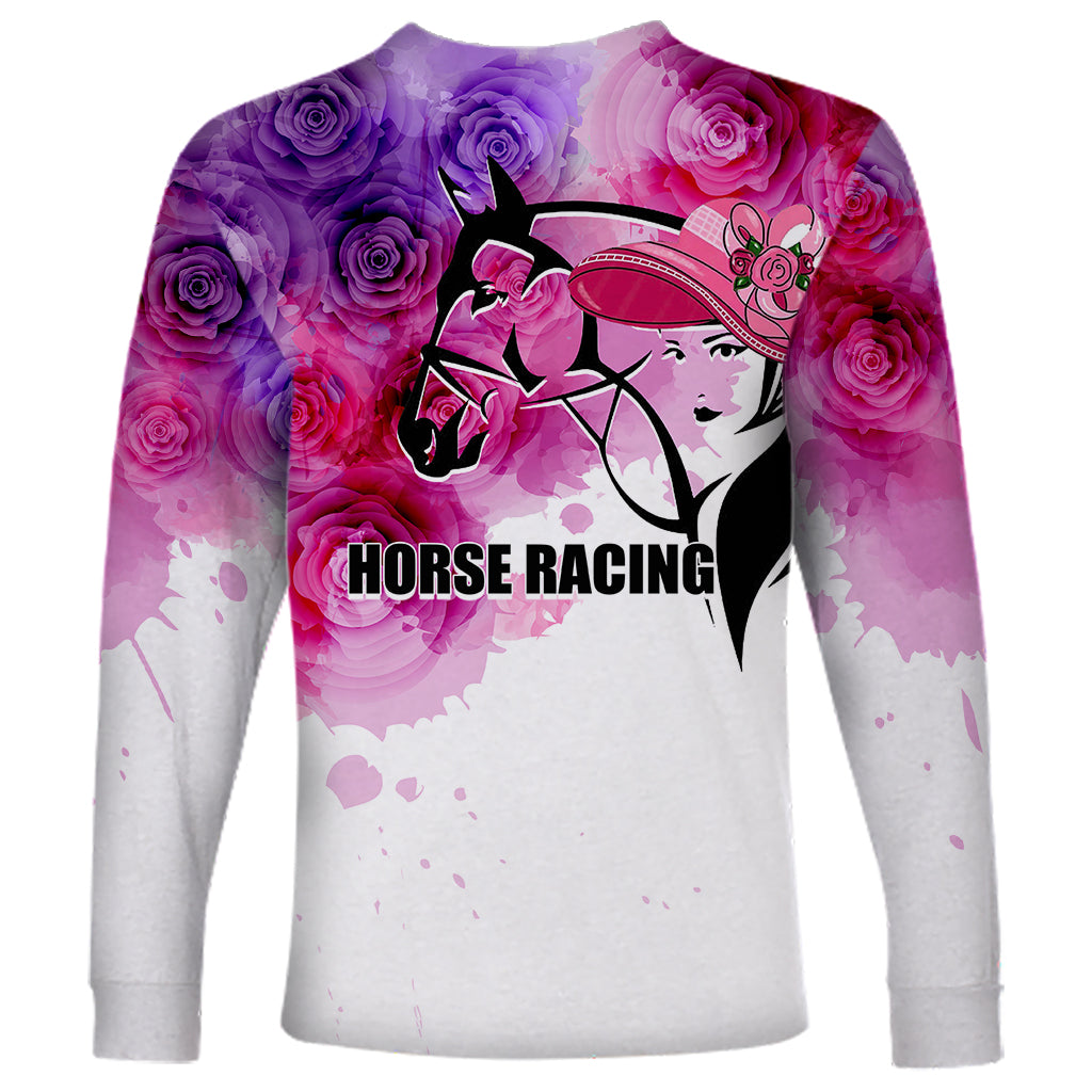 Kentucky Horse Racing Long Sleeve Shirt Derby Girl LT6 - Wonder Print Shop