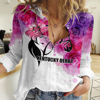 Kentucky Horse Racing Women Casual Shirt Derby Girl LT6 - Wonder Print Shop