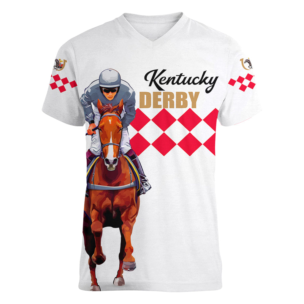 Kentucky Horse Racing Women V Neck T Shirt LT6 - Wonder Print Shop