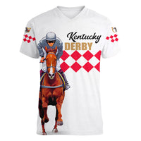 Kentucky Horse Racing Women V Neck T Shirt LT6 - Wonder Print Shop