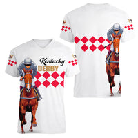 Kentucky Horse Racing Women V Neck T Shirt LT6 - Wonder Print Shop