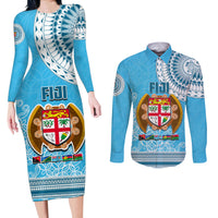 Fiji Couples Matching Long Sleeve Bodycon Dress and Long Sleeve Button Shirts Melanesian Festival 2023 LT6 - Wonder Print Shop