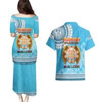 Fiji Couples Matching Puletasi Dress and Hawaiian Shirt Melanesian Festival 2023 LT6 - Wonder Print Shop