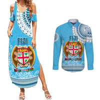 Fiji Couples Matching Summer Maxi Dress and Long Sleeve Button Shirts Melanesian Festival 2023 LT6 - Wonder Print Shop