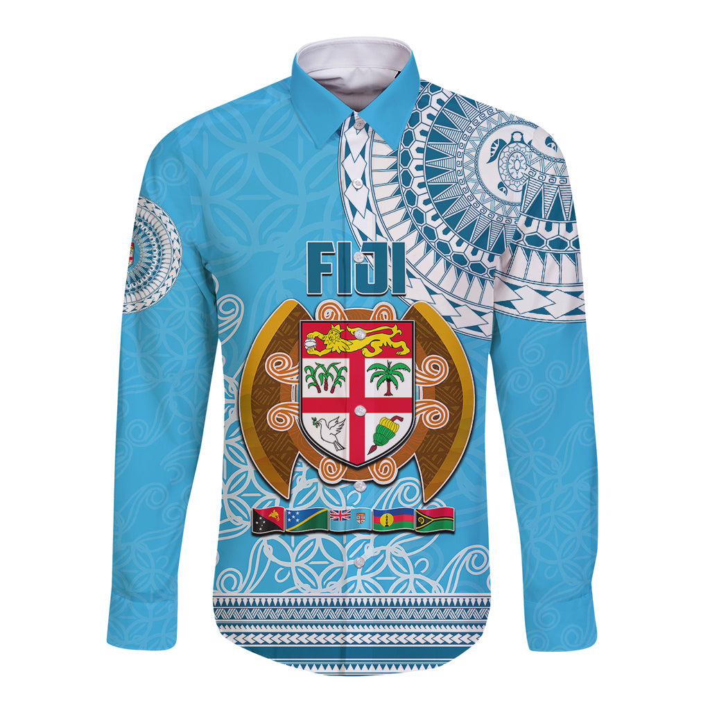Fiji Long Sleeve Button Shirt Melanesian Festival 2023 LT6 - Wonder Print Shop